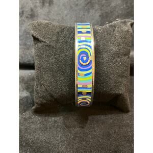 Frey Wille Bordered Bangle Miss Bracelet  Blue, green, pink, yellow swirl design
